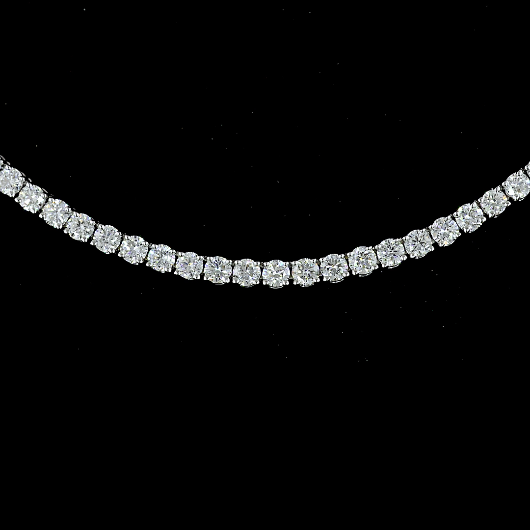 4.83 CTTW Round Lab Diamond Tennis Necklace 16.5" 14k White Gold (E Color and VS Clarity)