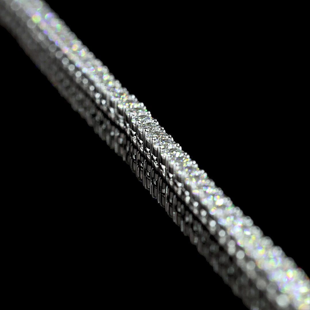 4.83 CTTW Round Lab Diamond Tennis Necklace 16.5" 14k White Gold (E Color and VS Clarity)