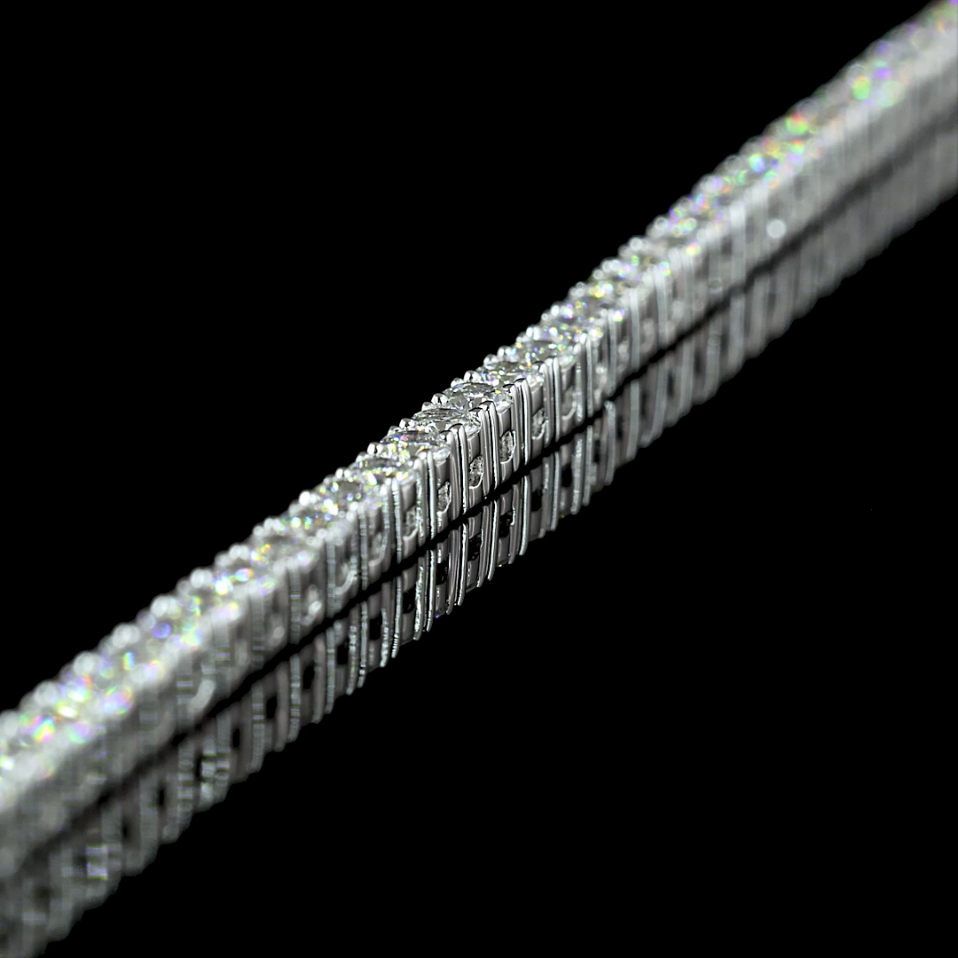 4.83 CTTW Round Lab Diamond Tennis Necklace 16.5" 14k White Gold (E Color and VS Clarity)