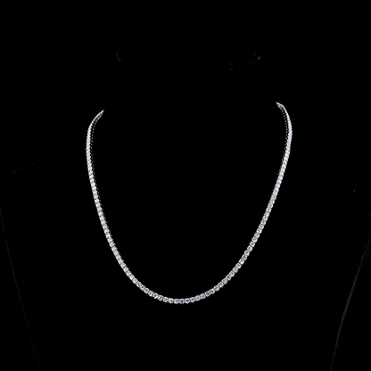 9.96 CTTW Round Lab Diamond Tennis Necklace 16.5" 14k White Gold (F Color and VS Clarity)