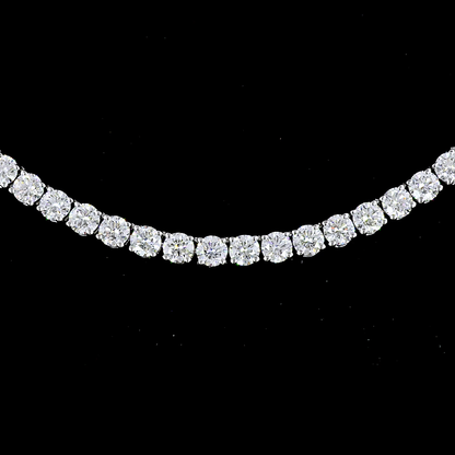 9.96 CTTW Round Lab Diamond Tennis Necklace 16.5" 14k White Gold (F Color and VS Clarity)