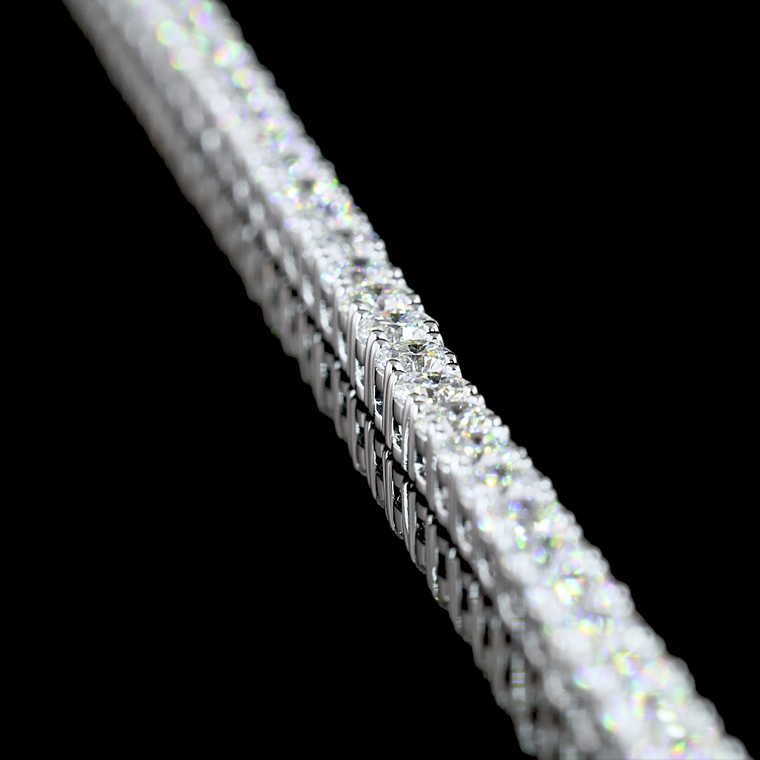 9.96 CTTW Round Lab Diamond Tennis Necklace 16.5" 14k White Gold (F Color and VS Clarity)
