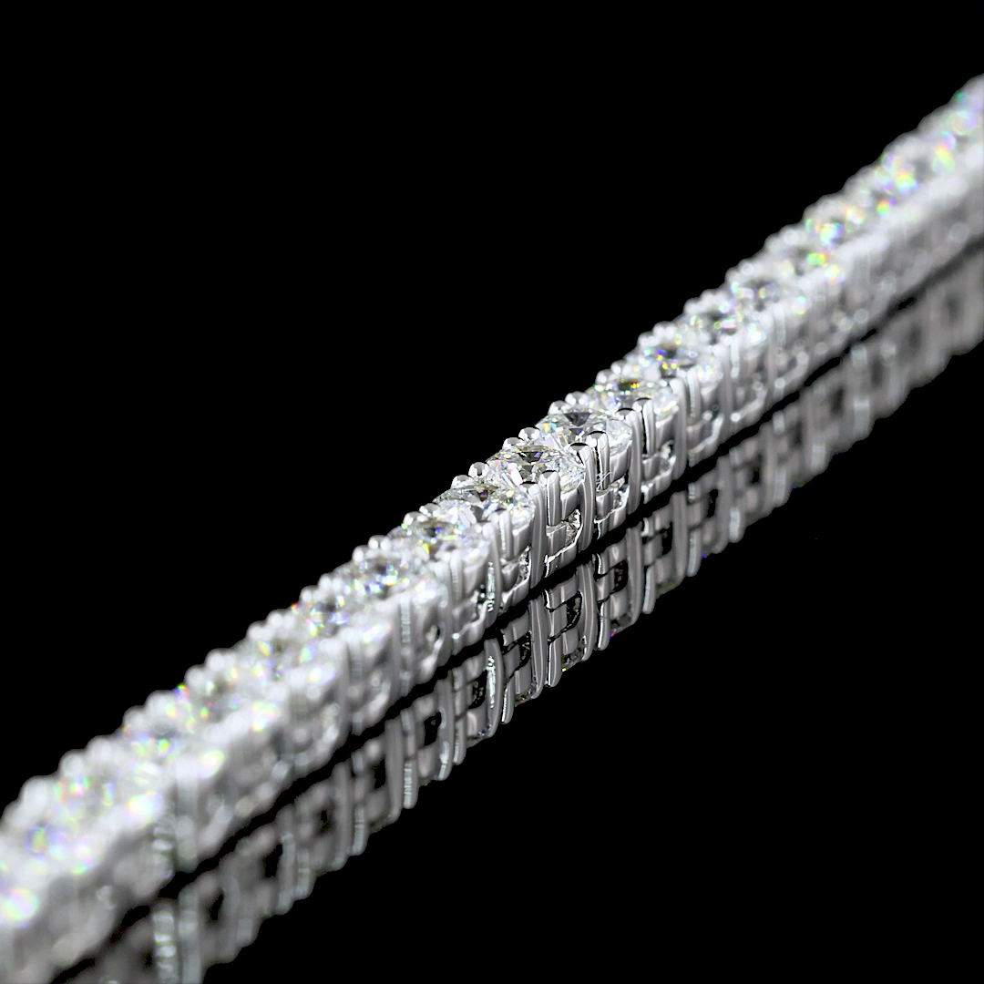 9.96 CTTW Round Lab Diamond Tennis Necklace 16.5" 14k White Gold (F Color and VS Clarity)