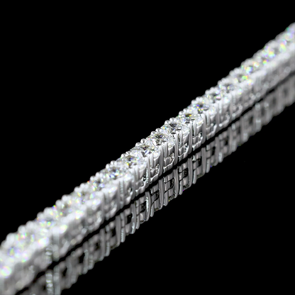 9.96 CTTW Round Lab Diamond Tennis Necklace 16.5" 14k White Gold (F Color and VS Clarity)