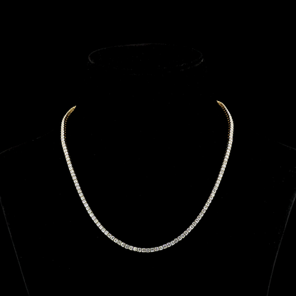 10.00 CTTW Round Lab Diamond Tennis Necklace 16.5" 14k Yellow Gold E Color and VS Clarity jewelry-spot-usa