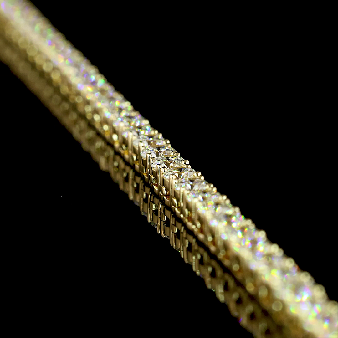 10.00 CTTW Round Lab Diamond Tennis Necklace 16.5" 14k Yellow Gold E Color and VS Clarity jewelry-spot-usa