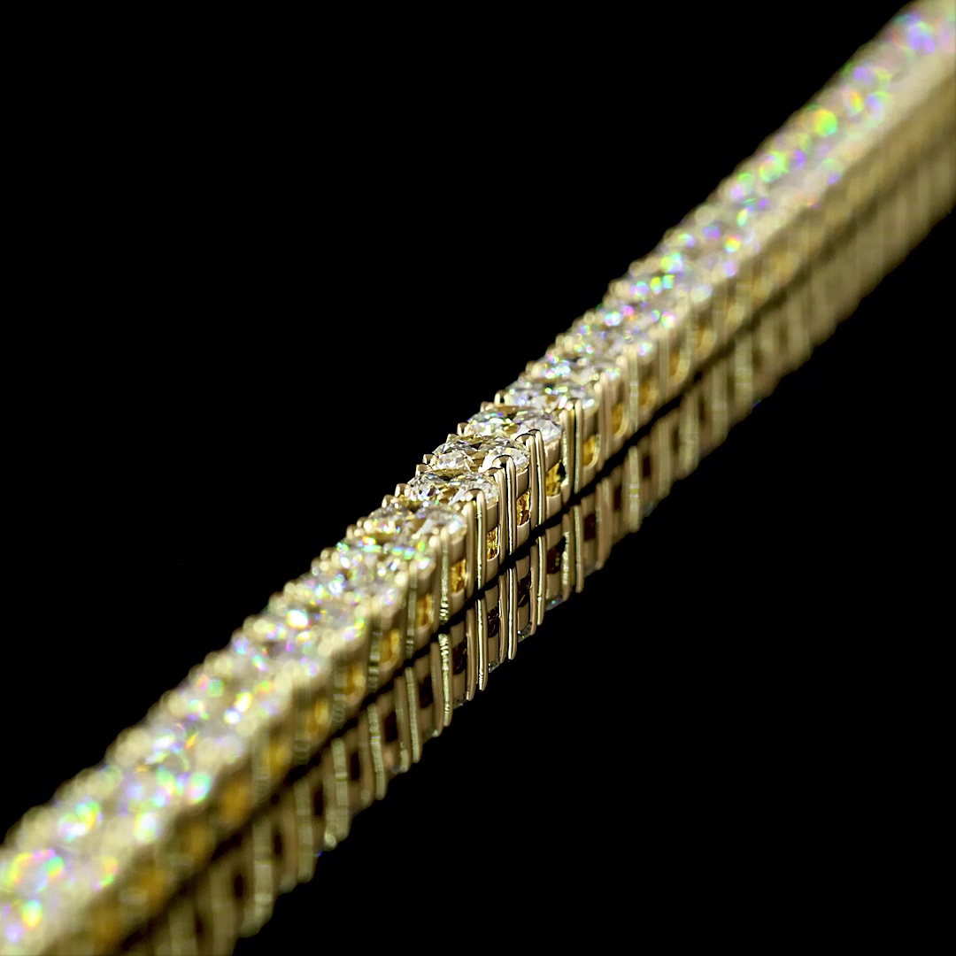 10.00 CTTW Round Lab Diamond Tennis Necklace 16.5" 14k Yellow Gold E Color and VS Clarity jewelry-spot-usa