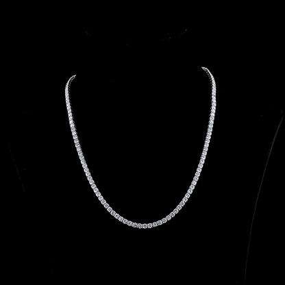 22.26 CTTW Round Lab Diamond Tennis Necklace 18.5" 14k White Gold E Color and VS Clarity jewelry-spot-usa