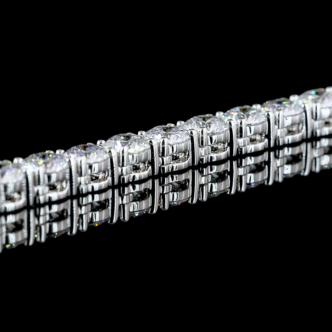 22.26 CTTW Round Lab Diamond Tennis Necklace 18.5" 14k White Gold E Color and VS Clarity jewelry-spot-usa