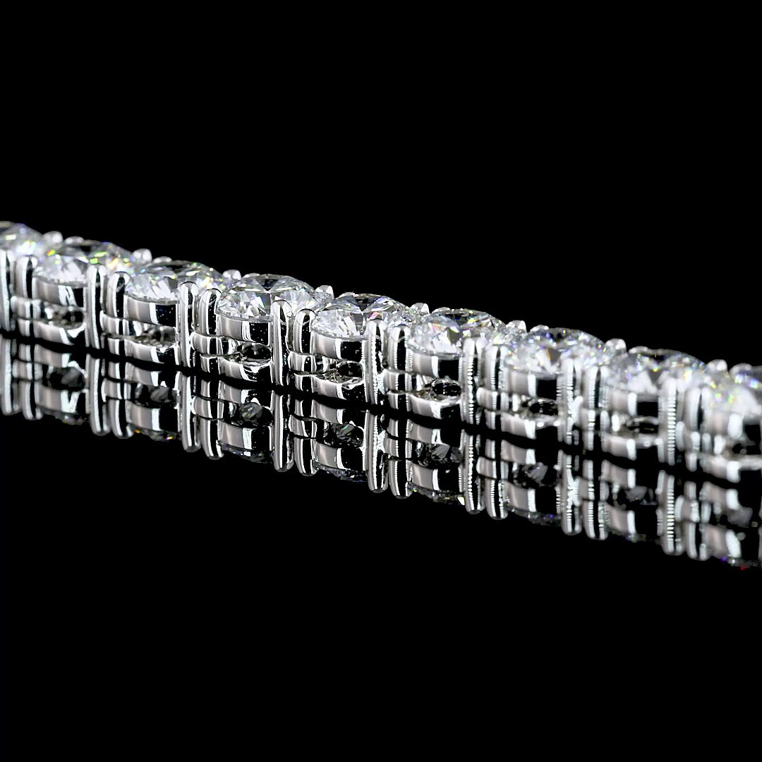 22.26 CTTW Round Lab Diamond Tennis Necklace 18.5" 14k White Gold E Color and VS Clarity jewelry-spot-usa