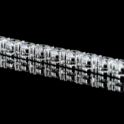 22.26 CTTW Round Lab Diamond Tennis Necklace 18.5" 14k White Gold E Color and VS Clarity jewelry-spot-usa