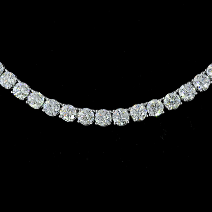 15.15 CTTW Round Lab Diamond Tennis Necklace 17" 14k White Gold E Color and VS Clarity jewelry-spot-usa