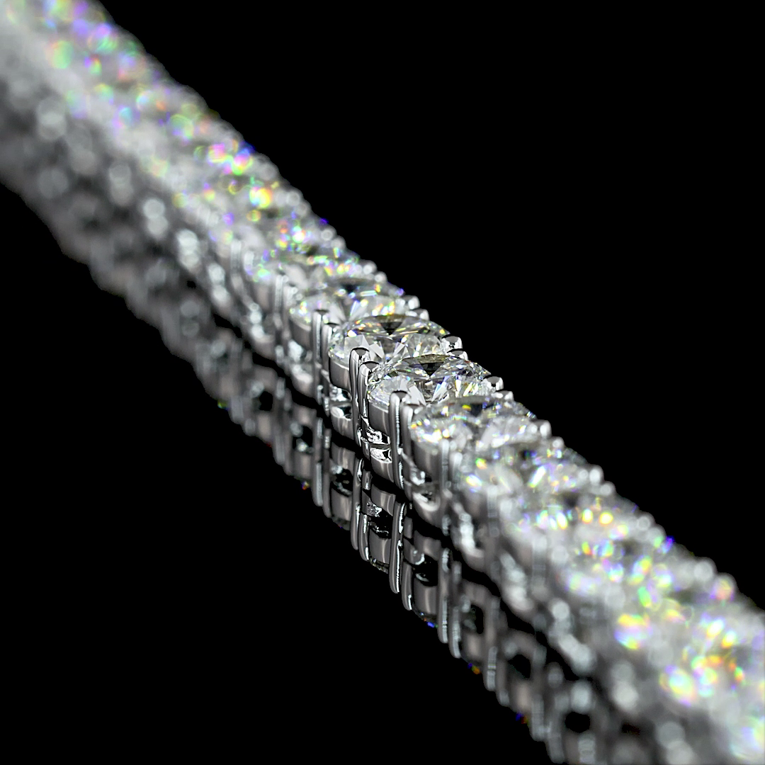 15.15 CTTW Round Lab Diamond Tennis Necklace 17" 14k White Gold E Color and VS Clarity jewelry-spot-usa