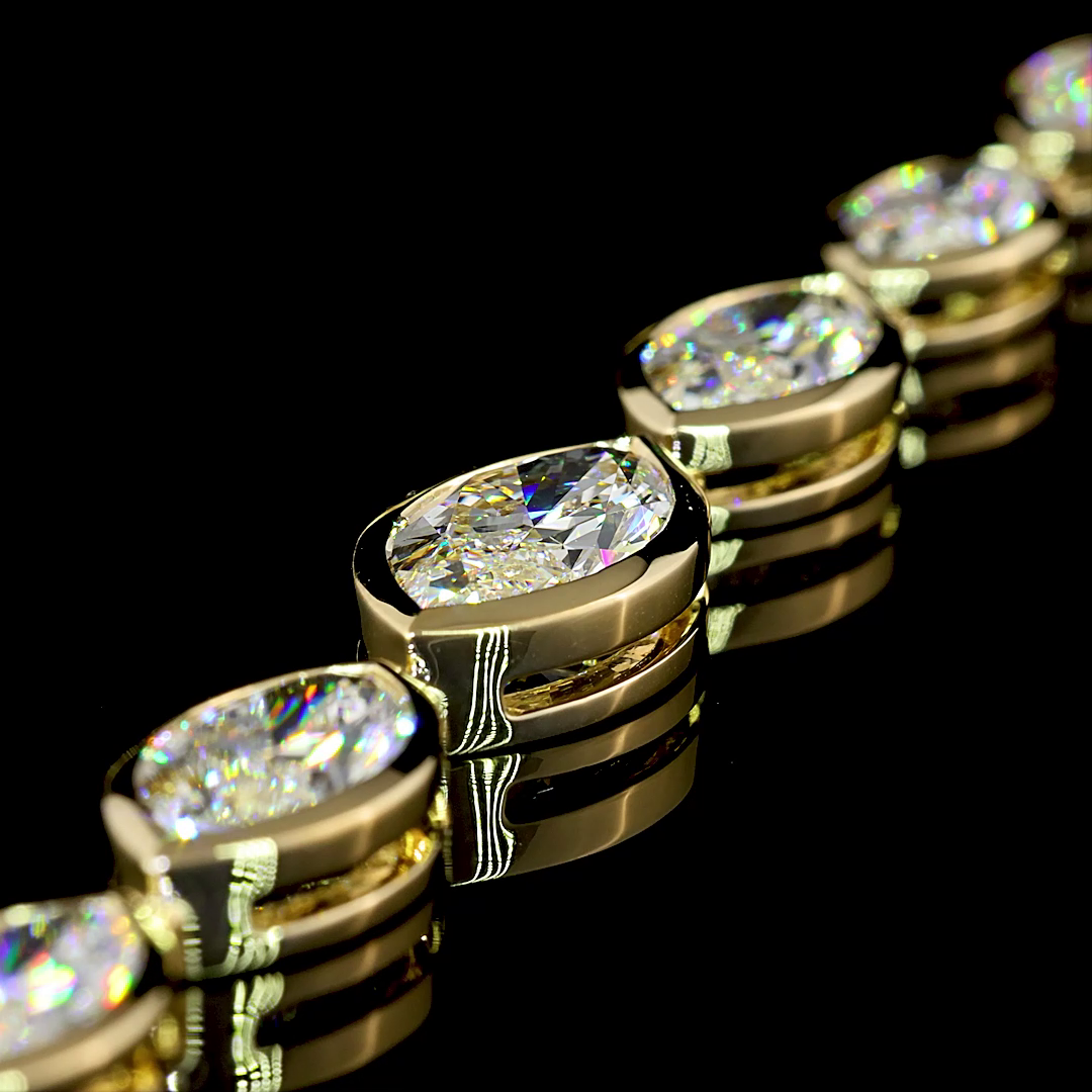 17.58 CTTW Marquise Lab Diamond Riviera Necklace 17" 14k Yellow Gold F Color and VS1 Clarity jewelry-spot-usa