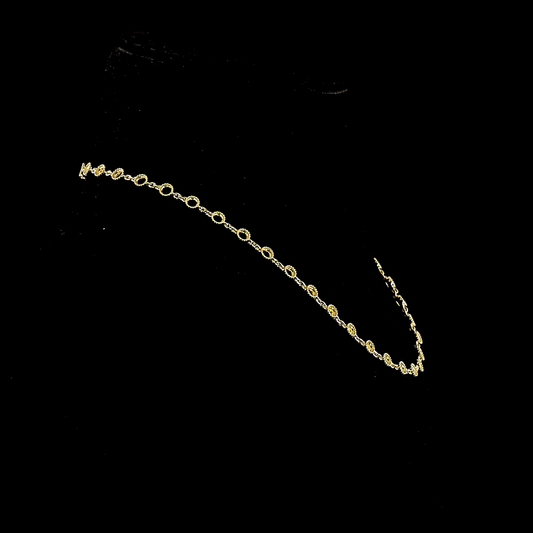 0.00 CT Lab Diamond Station Necklace 15" 14k Yellow Gold