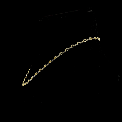 0.00 CT Lab Diamond Station Necklace 15" 14k Yellow Gold