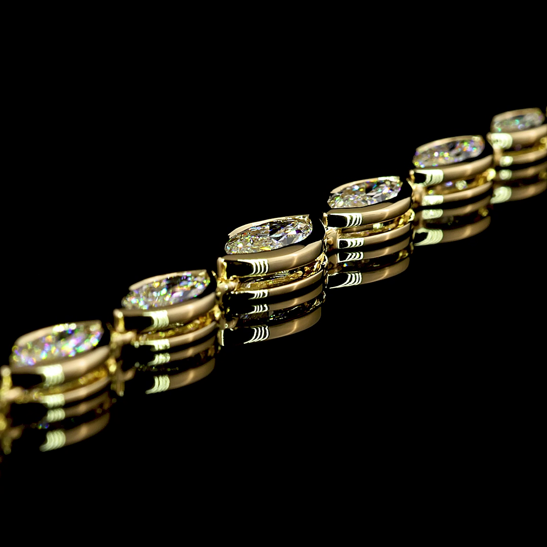 5.09 CTTW Marquise Lab Diamond Riviera Necklace (E Color and VS Clarity)