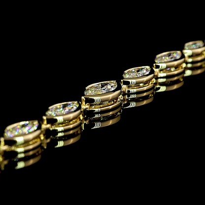 5.09 CTTW Marquise Lab Diamond Riviera Necklace (E Color and VS Clarity)