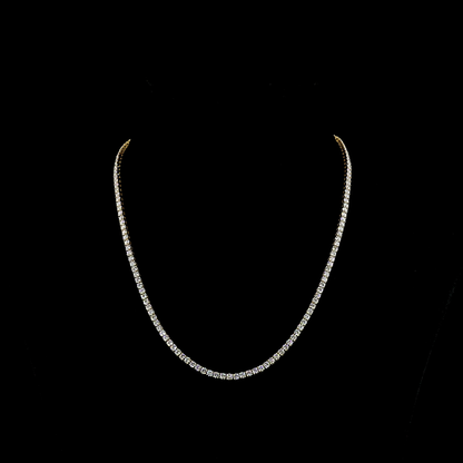 9.83 CTTW Round Lab Diamond Tennis Necklace 16.5" 14k Yellow Gold E Color and VS Clarity jewelry-spot-usa