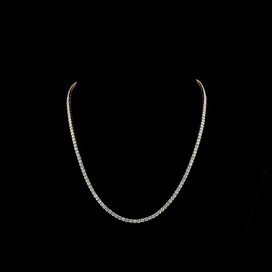 9.83 CTTW Round Lab Diamond Tennis Necklace 16.5" 14k Yellow Gold E Color and VS Clarity jewelry-spot-usa