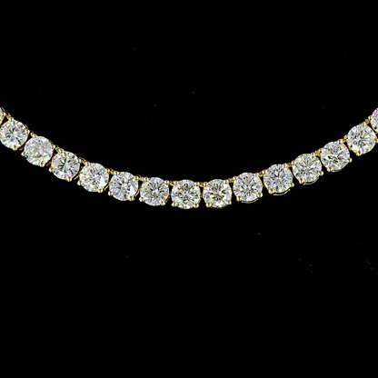 9.83 CTTW Round Lab Diamond Tennis Necklace 16.5" 14k Yellow Gold E Color and VS Clarity jewelry-spot-usa