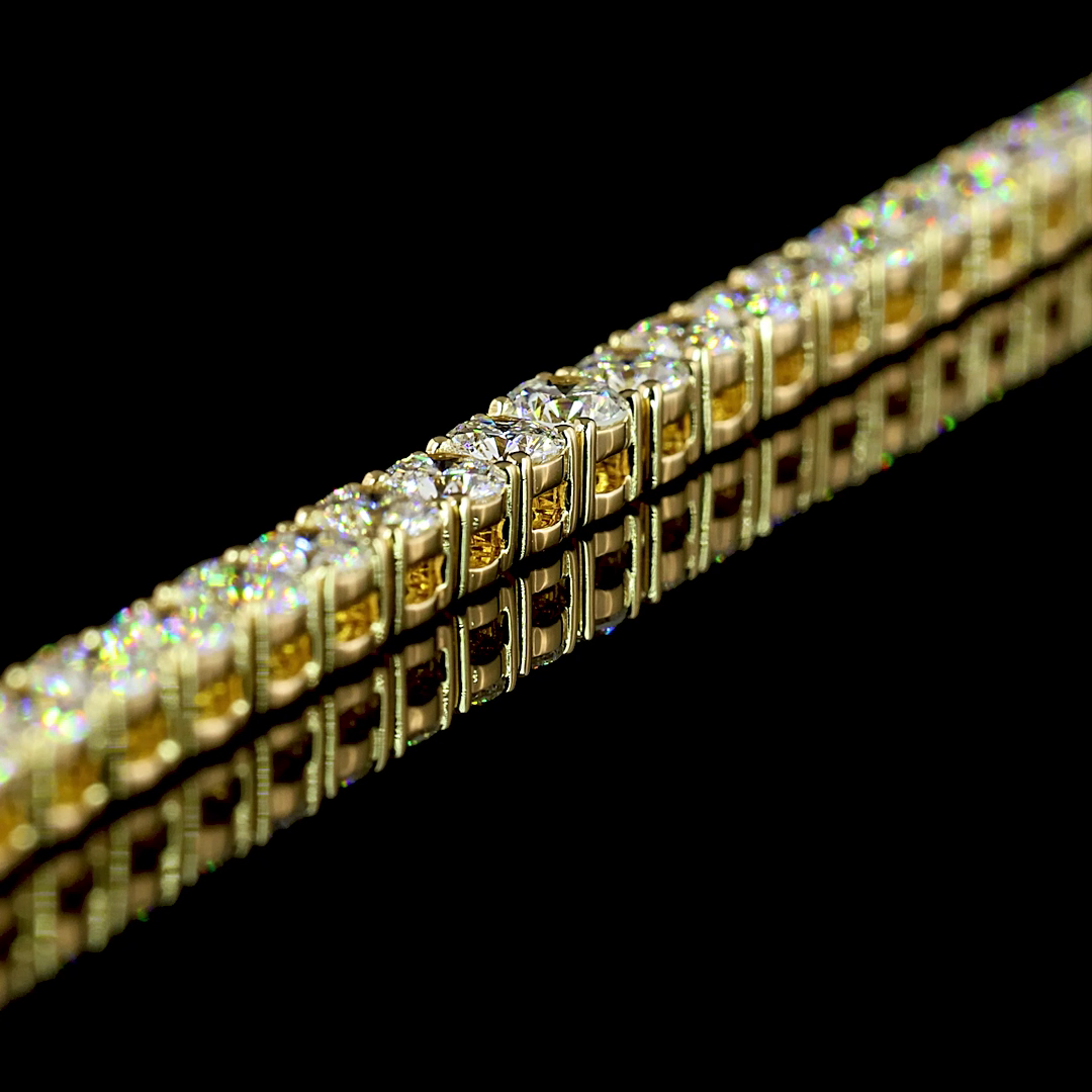 9.83 CTTW Round Lab Diamond Tennis Necklace 16.5" 14k Yellow Gold E Color and VS Clarity jewelry-spot-usa