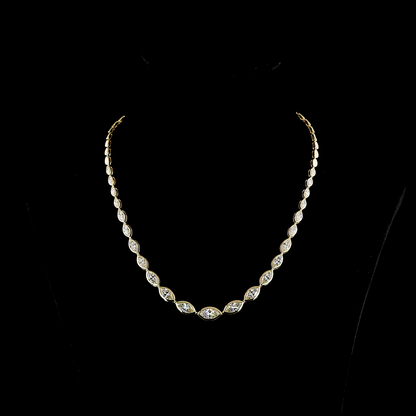 10.08 CTTW Marquise Lab Diamond Riviera Necklace (F Color and VS1 Clarity)
