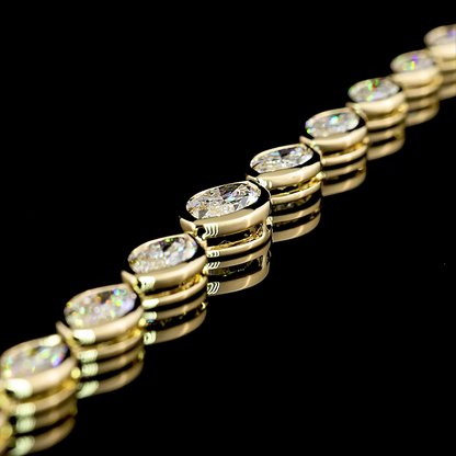 10.08 CTTW Marquise Lab Diamond Riviera Necklace (F Color and VS1 Clarity)