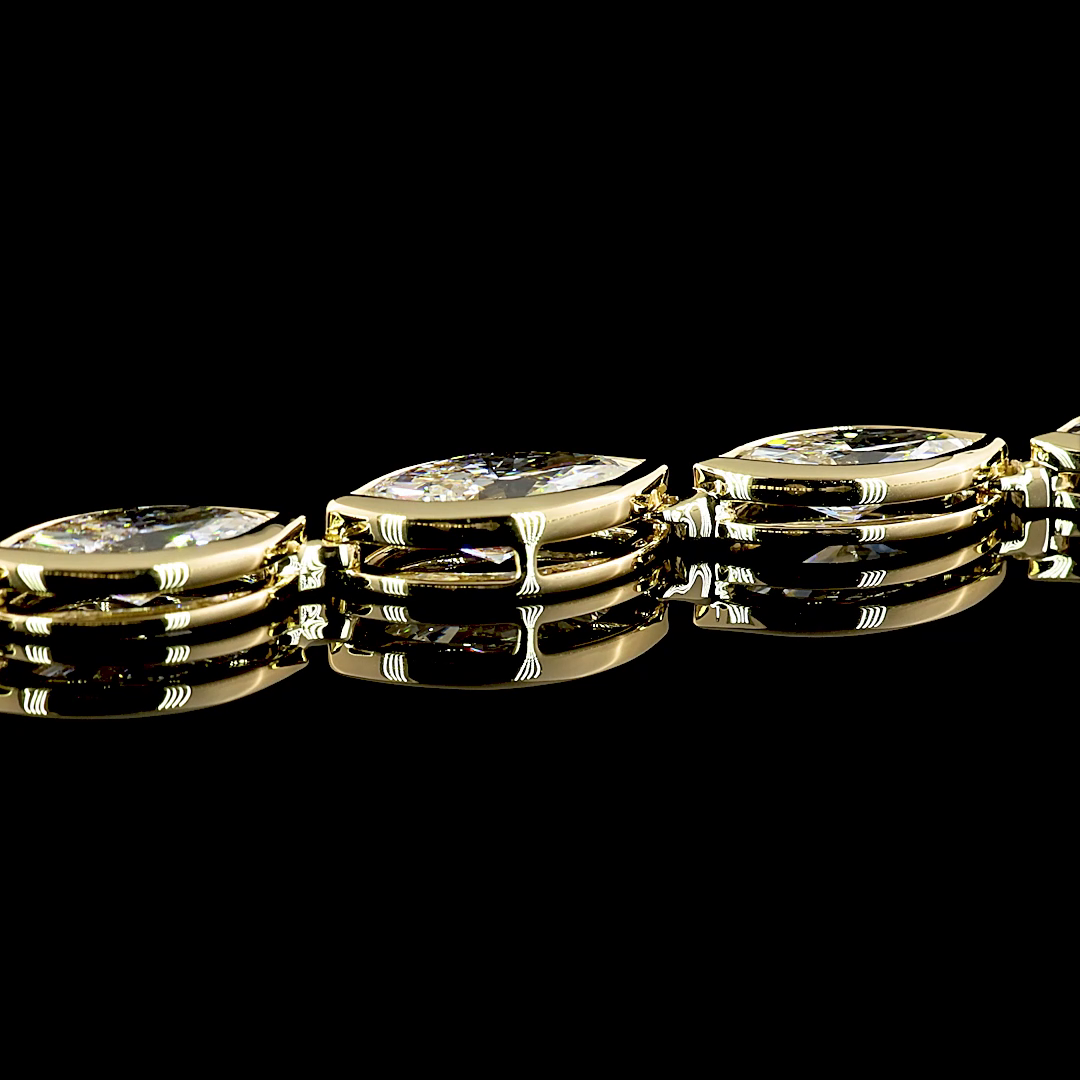 10.08 CTTW Marquise Lab Diamond Riviera Necklace (F Color and VS1 Clarity)