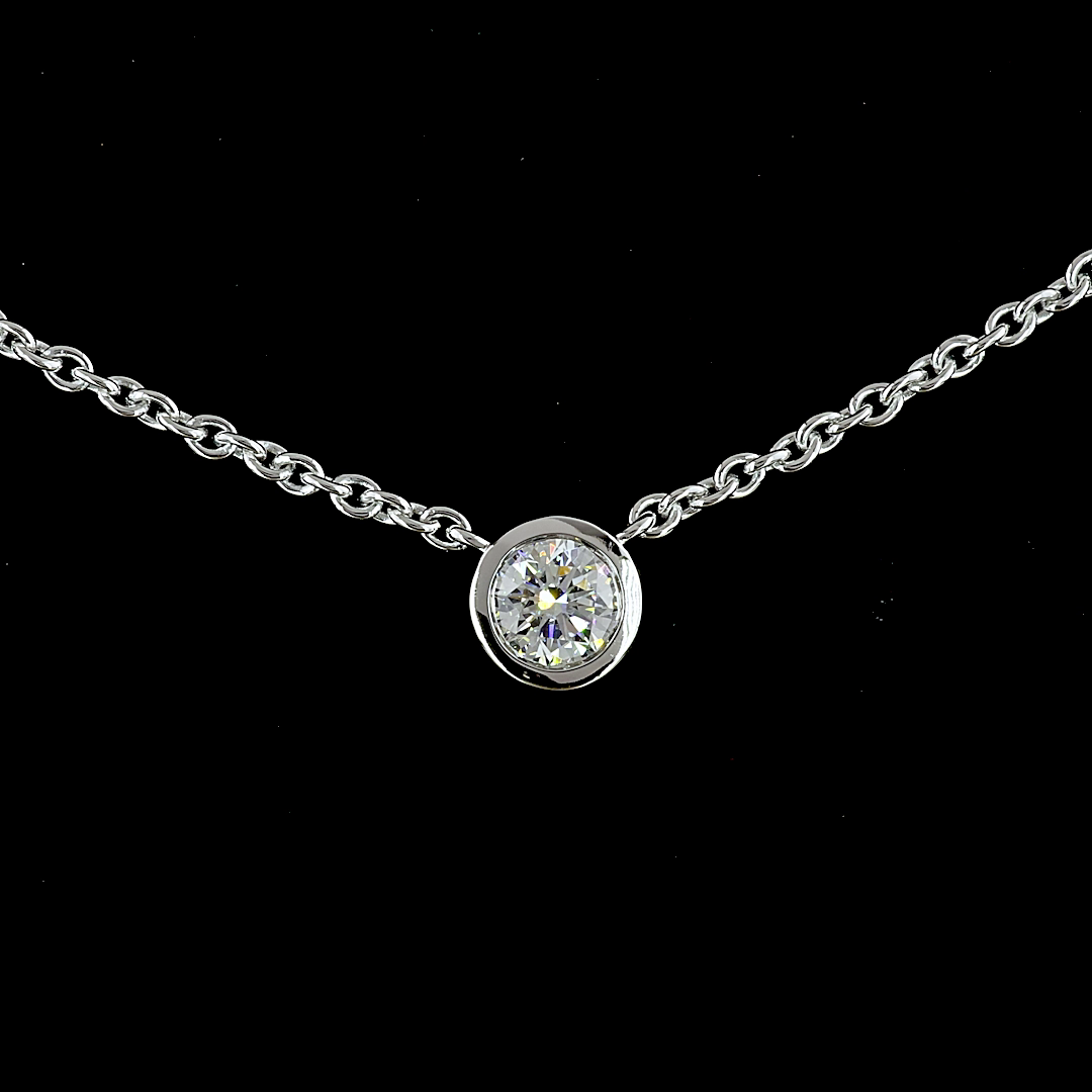 2.91 CTTW Round Lab Diamond Station Necklace 17" (E Color and VS Clarity)