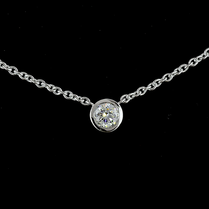2.91 CTTW Round Lab Diamond Station Necklace 17" (E Color and VS Clarity)