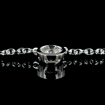 2.91 CTTW Round Lab Diamond Station Necklace 17" (E Color and VS Clarity)