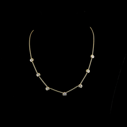 2.84 CTTW Round Lab Diamond Station Necklace 17" (E Color and VS Clarity)