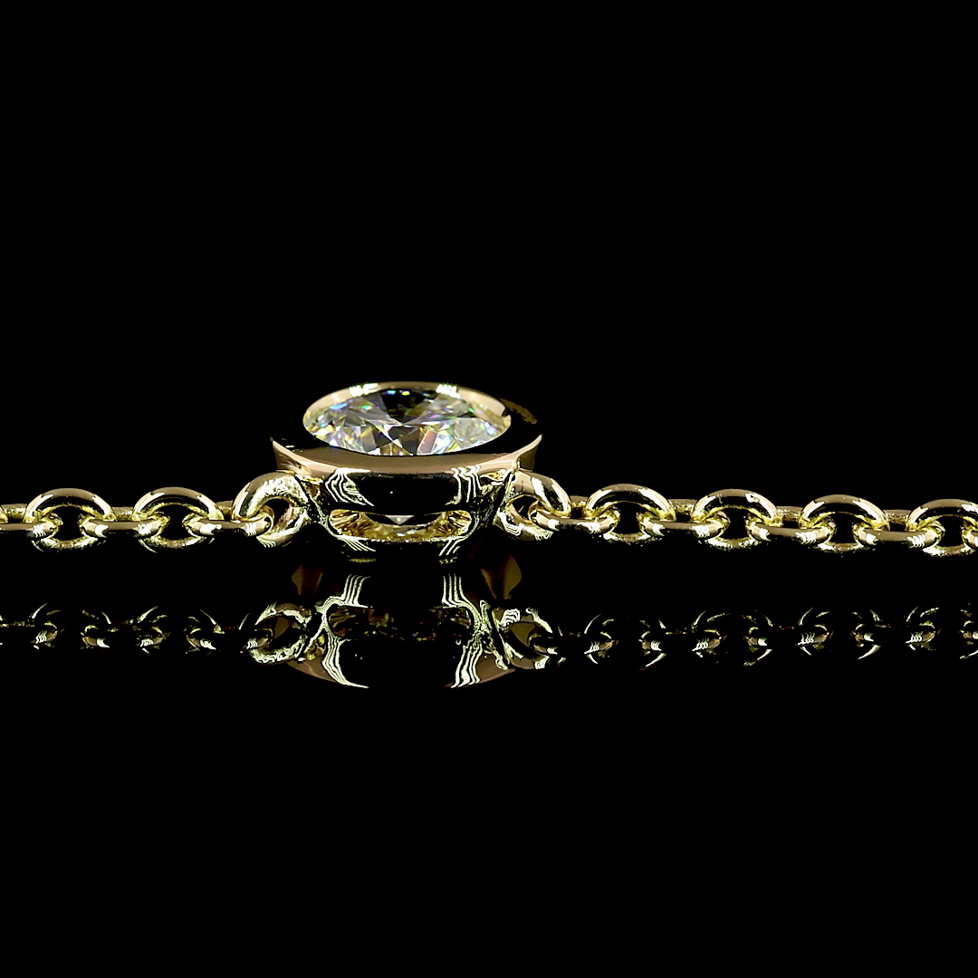 2.84 CTTW Round Lab Diamond Station Necklace 17" (E Color and VS Clarity)