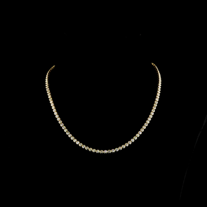 6.19 CTTW Round Lab Diamond Tennis Necklace 16" 14k Yellow Gold E Color and VS Clarity jewelry-spot-usa