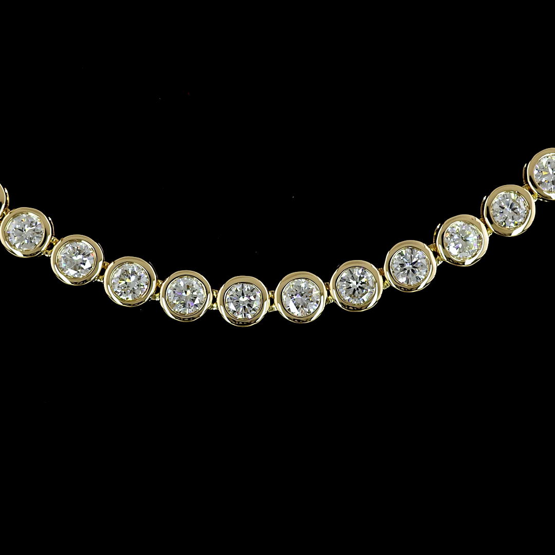 6.19 CTTW Round Lab Diamond Tennis Necklace 16" 14k Yellow Gold E Color and VS Clarity jewelry-spot-usa