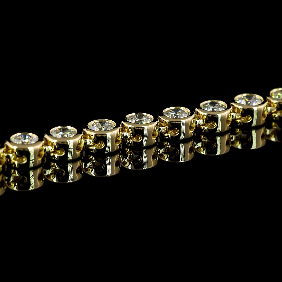 6.19 CTTW Round Lab Diamond Tennis Necklace 16" 14k Yellow Gold E Color and VS Clarity jewelry-spot-usa