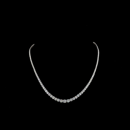 9.95 CTTW Round Lab Diamond Riviera Necklace 16" 14k White Gold E Color and VS Clarity jewelry-spot-usa