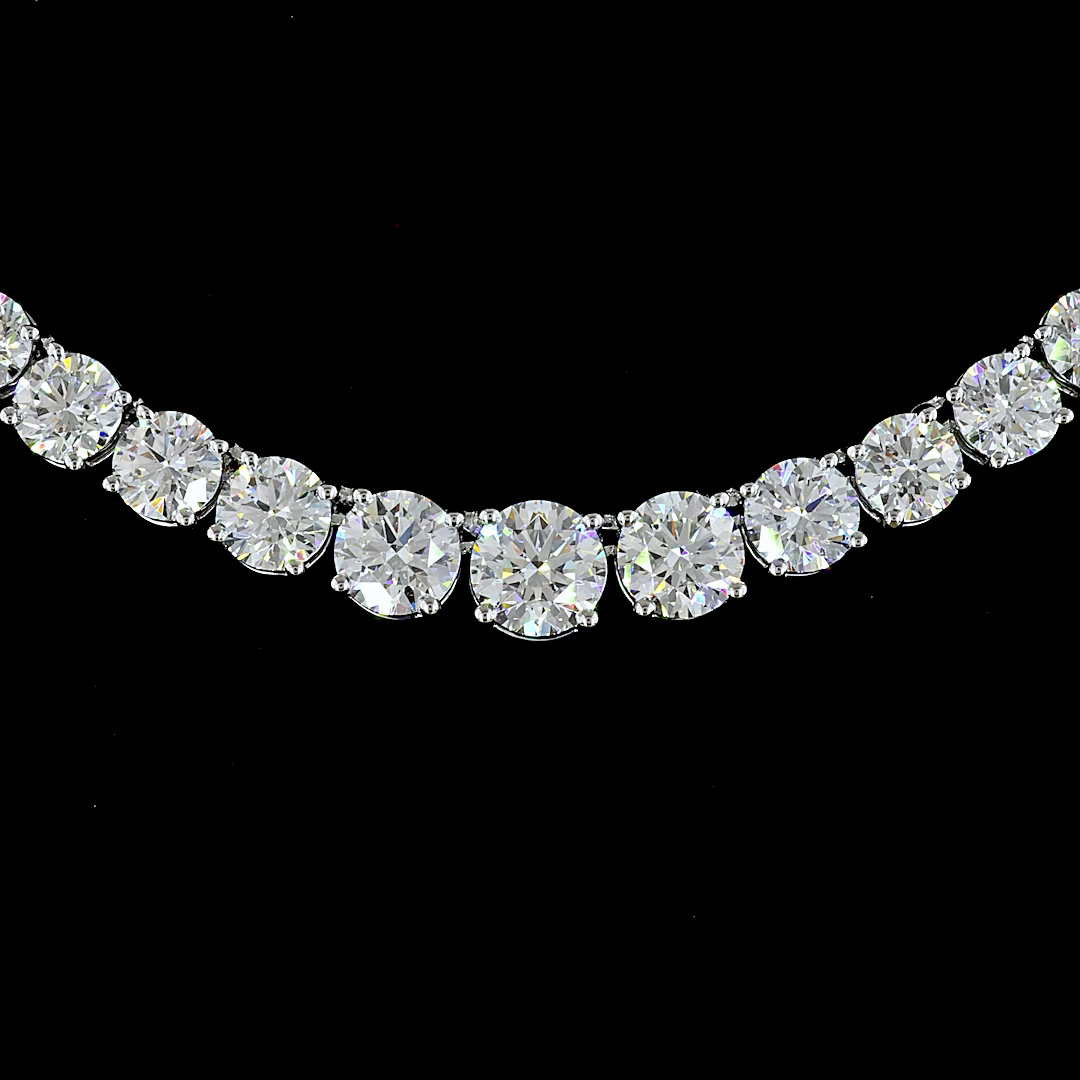 9.95 CTTW Round Lab Diamond Riviera Necklace 16" 14k White Gold E Color and VS Clarity jewelry-spot-usa