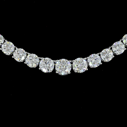 9.95 CTTW Round Lab Diamond Riviera Necklace 16" 14k White Gold E Color and VS Clarity jewelry-spot-usa