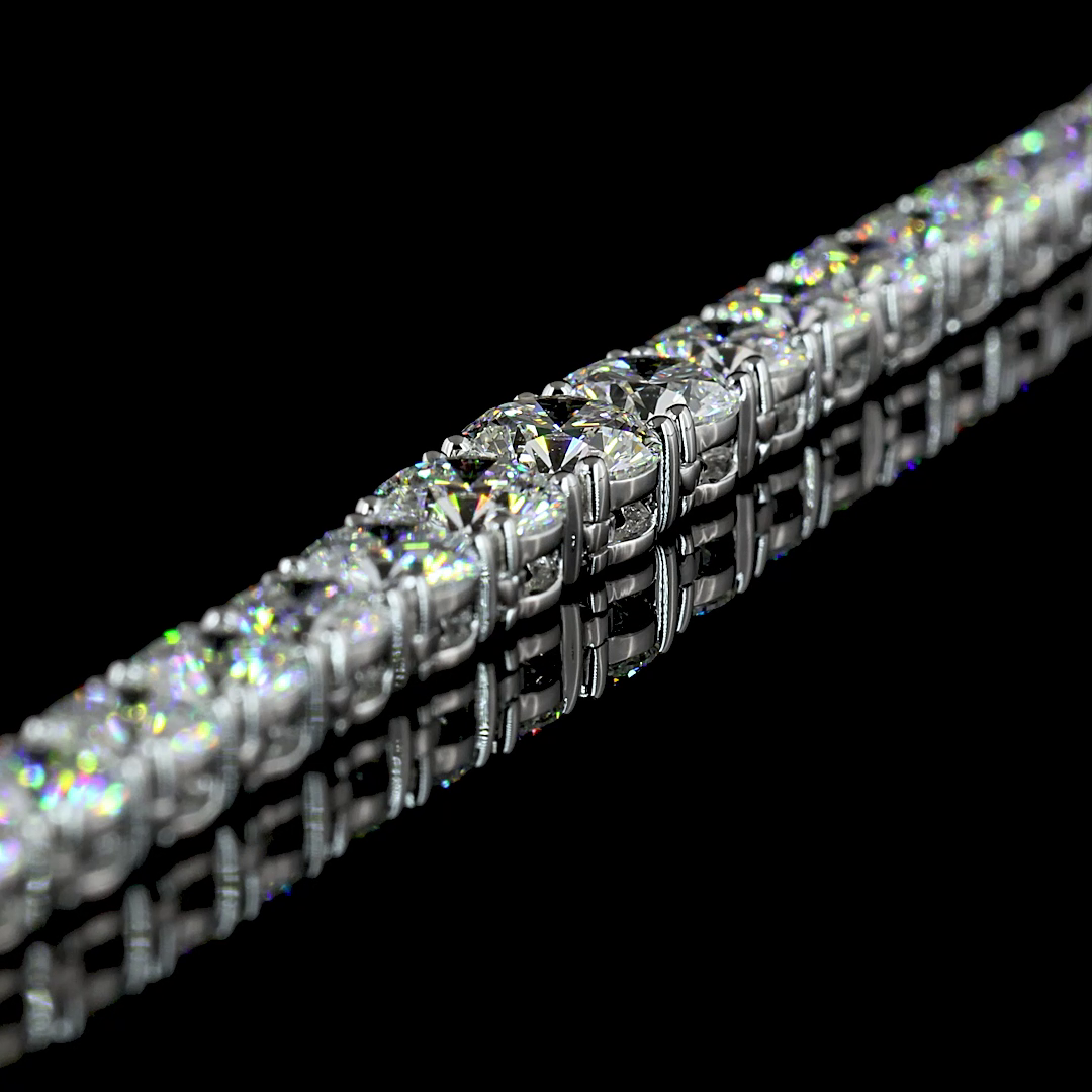 9.95 CTTW Round Lab Diamond Riviera Necklace 16" 14k White Gold E Color and VS Clarity jewelry-spot-usa