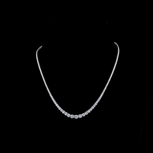 10.21 CTTW Round Lab Diamond Riviera Necklace (E Color and VS Clarity)