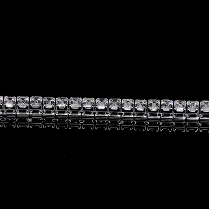 15.85 CTTW Emerald Lab Diamond Tennis Necklace 17" 14k White Gold (F Color and VS2 Clarity)