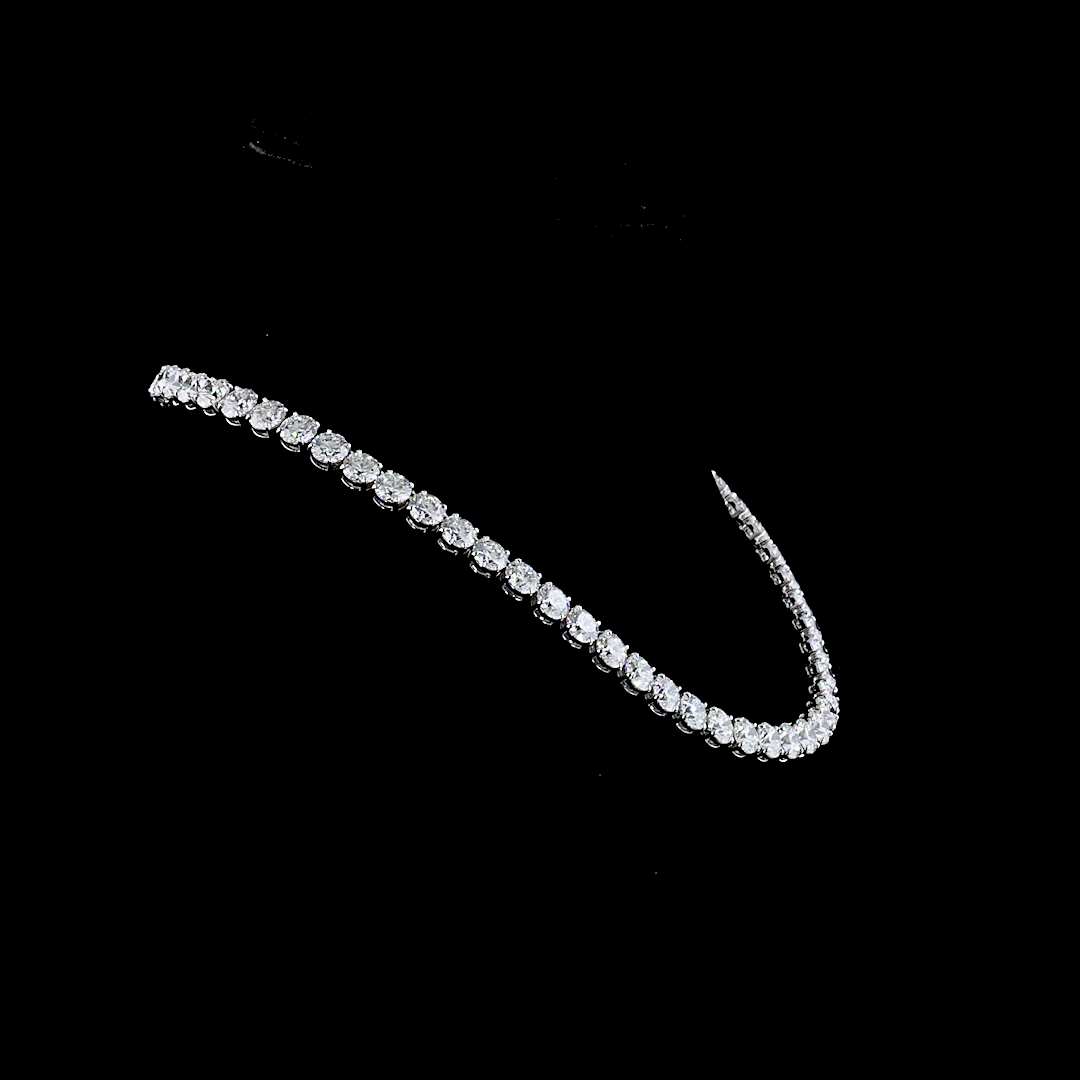 46.78 CTTW Round Lab Diamond Tennis Necklace 15" 14k White Gold E Color and VS2 Clarity jewelry-spot-usa