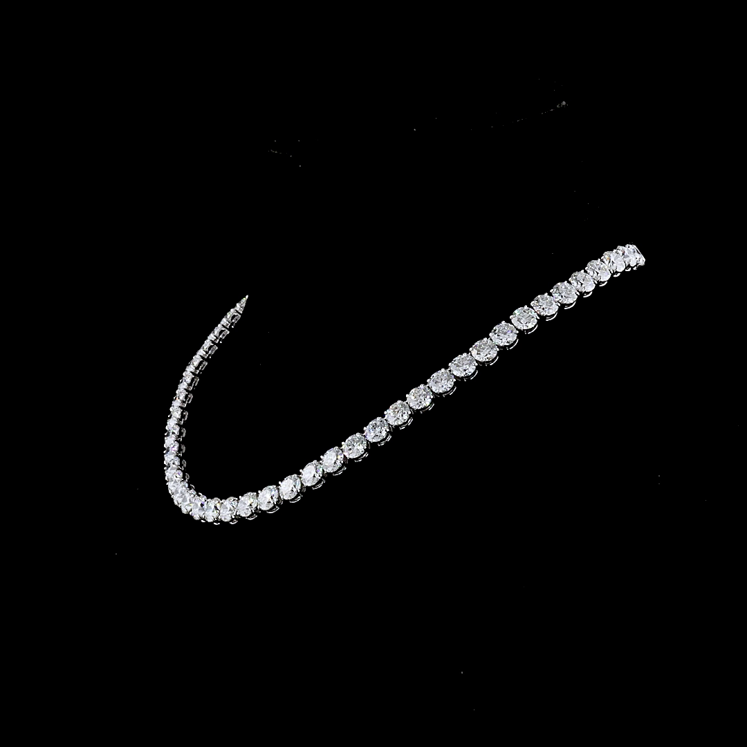 46.78 CTTW Round Lab Diamond Tennis Necklace 15" 14k White Gold E Color and VS2 Clarity jewelry-spot-usa