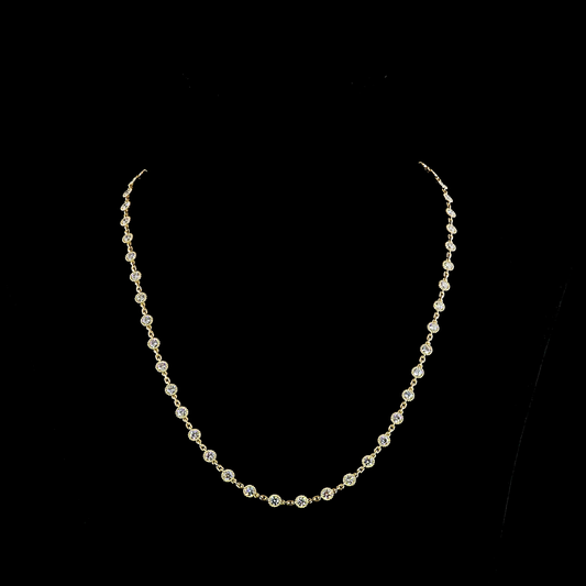 6.24 CTTW Round Lab Diamond Station Necklace 18" (E Color and VS Clarity)