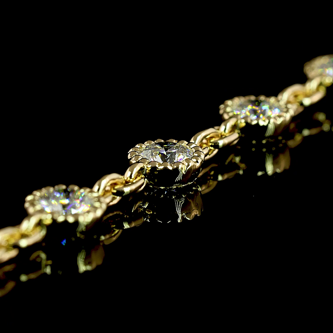 6.24 CTTW Round Lab Diamond Station Necklace 18" (E Color and VS Clarity)