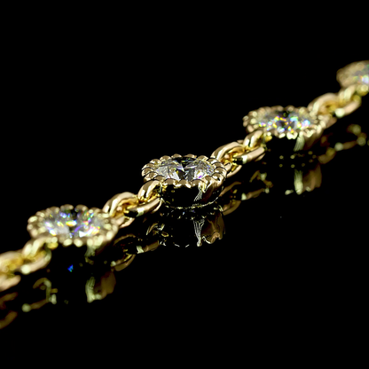 6.24 CTTW Round Lab Diamond Station Necklace 18" (E Color and VS Clarity)