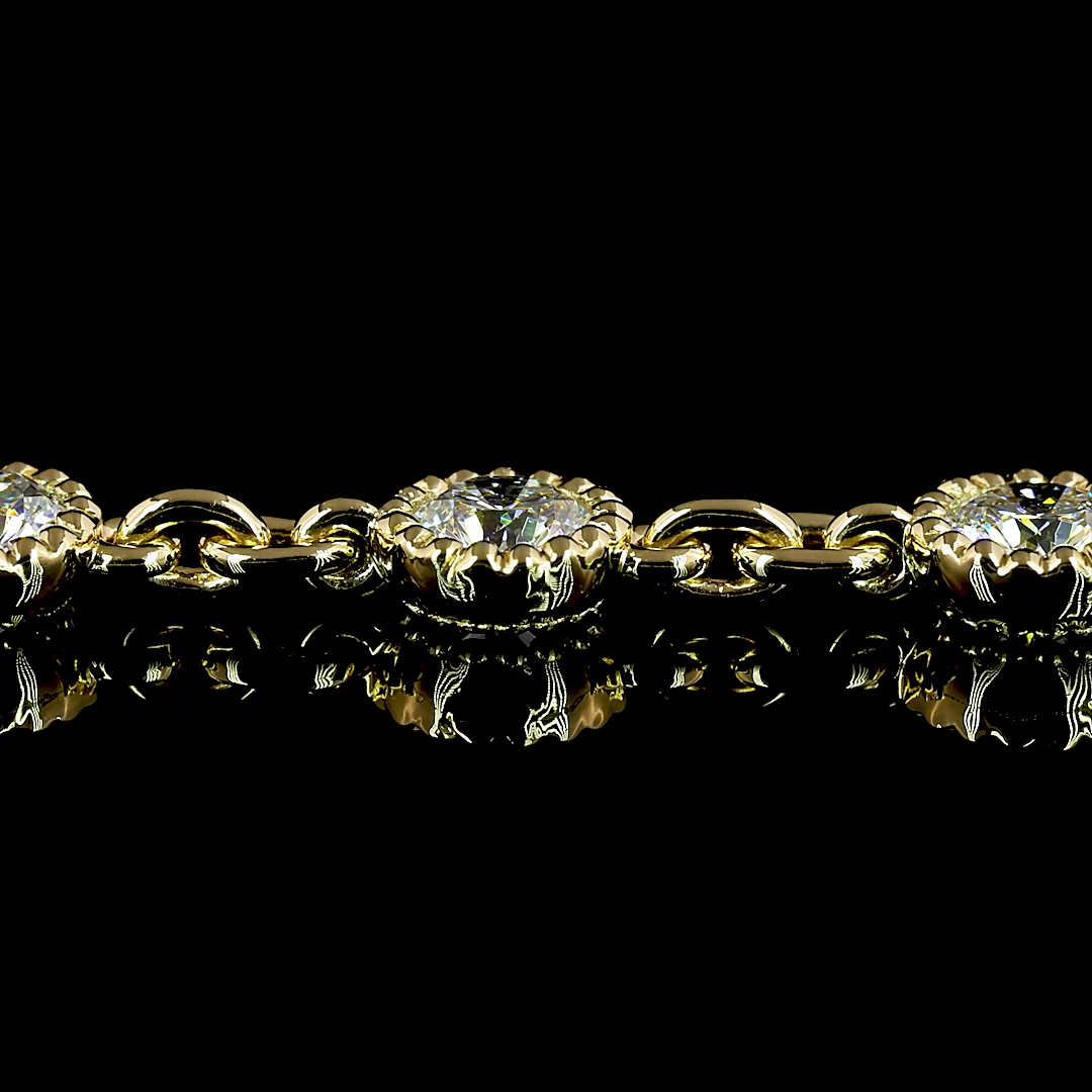 6.24 CTTW Round Lab Diamond Station Necklace 18" (E Color and VS Clarity)