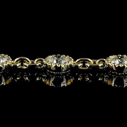 6.24 CTTW Round Lab Diamond Station Necklace 18" (E Color and VS Clarity)